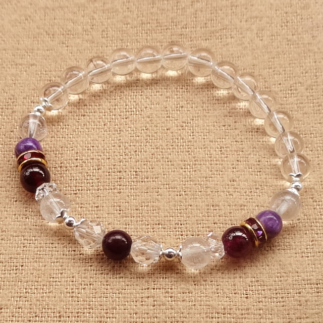 【世界三大ヒーリングストーン】スギライトとチャロアイトを組み合わせたヒーリングブレスレット